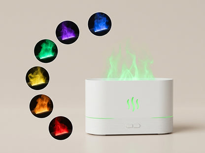 Difusor aromático Kasa Nova en blanco con opciones de color de luz